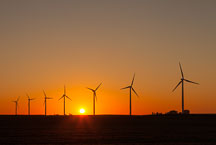 Sunset on a wind farm. Story County, Iowa. - Photo #33061
