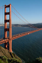 North tower of the Golden Gate Bridge, late afternoon. San Francisco, California. - Photo #2763