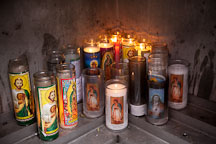 Devotional candles at the Cathedral of the Virgin of Guadalupe. Dallas, Texas. - Photo #24667