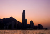 Glowing sunset over Hong Kong Island. Hong Kong, China. - Photo #14567