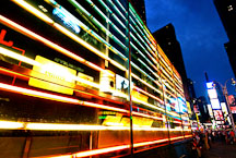 American flag made of neon lights. Times Square, New York City, New York, USA. - Photo #13068