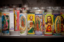 Devotional candles at Cathedral Santuario de Guadalupe. Dallas, Texas. - Photo #24668