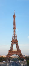 Vertical panorama of the Eiffel Tower in the late afternoon. Paris, France. - Photo #30870