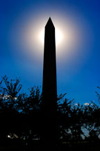 Silhouette of the Washington Monument. Washington, D.C., USA. - Photo #11371
