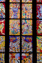 Stained glass in St Vitus Cathedral. Prague, Czech Republic. - Photo #29671