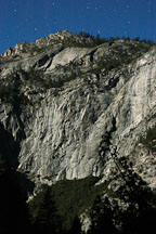 Valley wall under moonlight. Yosemite National Park, California, USA. - Photo #4671
