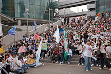 At one of many peaceful demonstrations outside Seoul Station, these citizens were advocating for the rights of disabled students. - Photo #20073