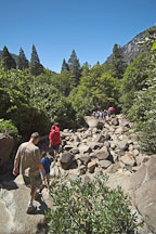 Hikers at Bridalveil falls. Yosemite National Park, California, USA. - Photo #4677