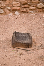 Stone metate for grinding corn. Tuzigoot National Monument, Arizona, USA. - Photo #17677
