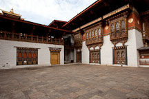 Southernmost courtyard of Punakha Dzong. Punakha, Bhutan. - Photo #23478