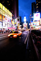 Taxi cab in Times Square. New York City, New York, USA. - Photo #13079