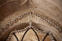 Bones decorating the ceiling vault. Sedlec ossuary, Czech Republic. - Photo #29808