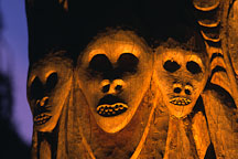 Carved skulls. Papua New Guinea statue garden. Stanford University, Stanford, California, USA - Photo #208
