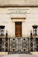 Gate and door to the George Washington Monument. Mount Vernon Place, Baltimore, Maryland, USA. - Photo #3908
