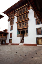 Main tower (utse) and second courtyard in Punakha Dzong. Punakha, Bhutan. - Photo #23481
