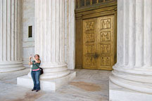 Tourist photographing from the U.S. Supreme Court. Washington, D.C., USA. - Photo #11282