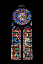 Stained glass window in Notre Dame Cathedral. Paris, France. - Photo #30983