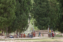 Archers shoot from 120 meters away from the target during competition. Punakha, Bhutan. - Photo #23485