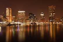 Inner Harbor at night. Baltimore, Maryland, USA. - Photo #3986