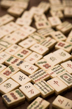 Scattered Mahjong game tiles. - Photo #17186