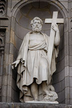 Statue of man holding cross. Lima Cathedral, Peru. - Photo #8789