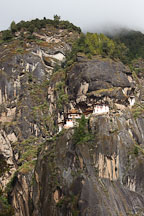 Taktshang monastery is perched on a steep cliff in Paro Valley, Bhutan. - Photo #24289