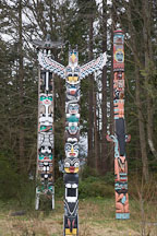Totem poles in Stanley Park. Vancouver, Canada. - Photo #19589