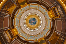 Looking up at the ceiling of the Iowa State Capitol dome. Des Moines, Iowa. - Photo #33009