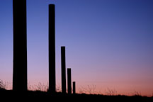 Poles at Byxbee park hills. Palo Alto Baylands, California. - Photo #2109