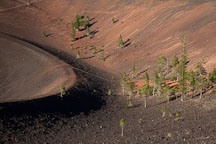 Pine trees and inner crater at Cinder Cone. Lassen NP, California. - Photo #27190