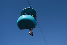 Dangling feet on a cable car ride. Santa Cruz, California, USA. - Photo #3792