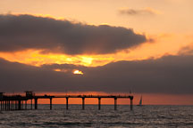 Sunset at Ocean beach pier. San Diego, California. - Photo #26192