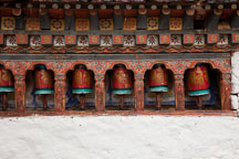 Prayer wheels at Kyichu Lhakhang. Paro, Bhutan. - Photo #23995