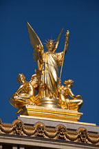 Gold statue atop the Palais Garnier. Paris, France. - Photo #31896