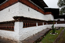 Prayer wheels line the walls of Kyichu Lhakhang. Paro, Bhutan. - Photo #23996
