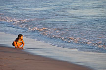Girl on Santa Monica Beach. Santa Monica, California, USA. - Photo #8297