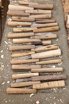 A set of wood carving tools and chisels used by students at the National Institute for Zorig Chusum. Thimphu, Bhutan. - Photo #22897