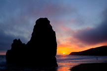 Last light at Rodeo Beach. Marin County, California. - Photo #26899