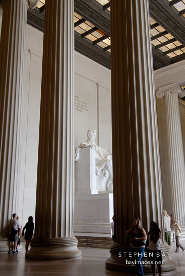 Columns in the Lincoln Memorial. Washington, D.C., USA.