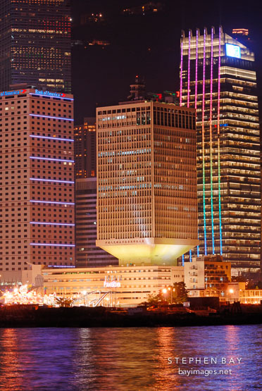 Bank of America Tower, Chinese People's Liberation Army Forces Hong Kong Building, and AIG Tower. Hong Kong, China