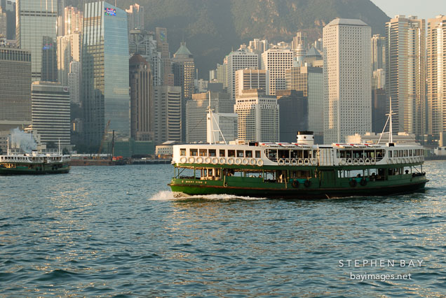 The Star Ferry in Victoria Harbor. Hong Kong, China.