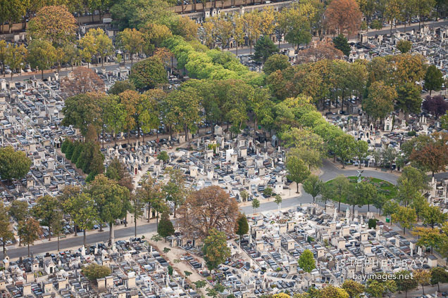 Aerial view of Montparnasse cemetery. Paris, France.