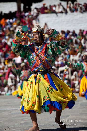 Pacham dancer. Thimphu tsechu, Bhutan.