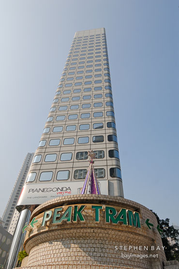 St John's Building by the lower Peak Tram station. Hong Kong, China.