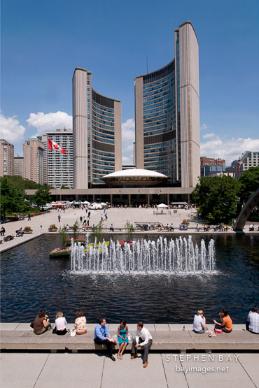 City Hall and Nathan Phillips Square. Toronto, Canada.