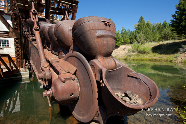 Boom with massive buckets on the Sumpter Valley Dredge.