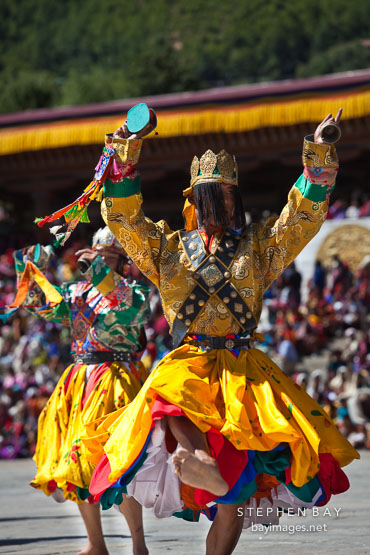 Pacham (Dance of the heroes). Thimphu tsechu, Bhutan.