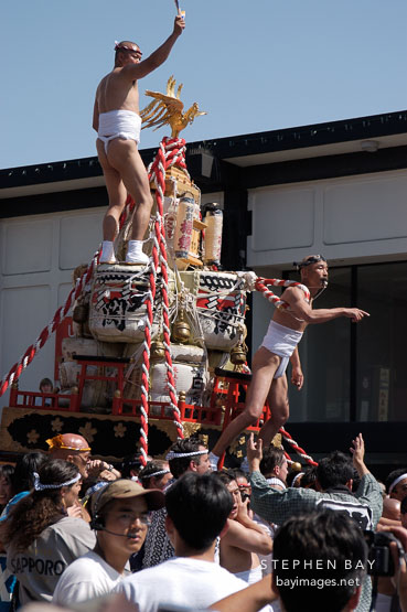 Taru Mikoshi (portable shrine). Cherry blossom festival grand parade. Japantown, San Francisco, California, USA.