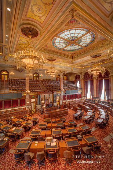 Iowa senate at the state capitol. Des Moines, Iowa.