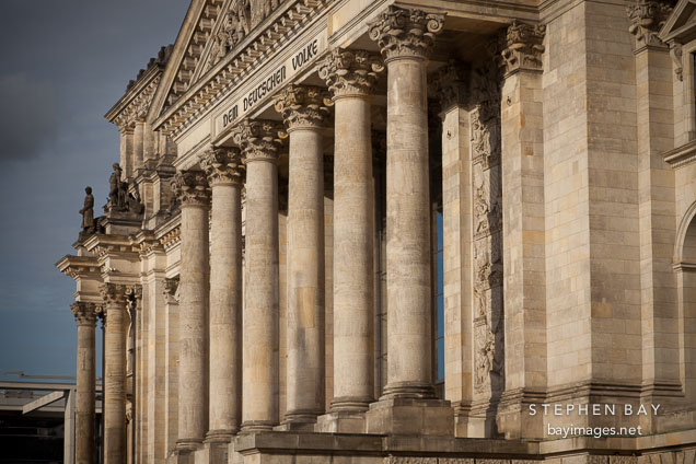 Columns of the Reichstag building. Berlin, Germany.